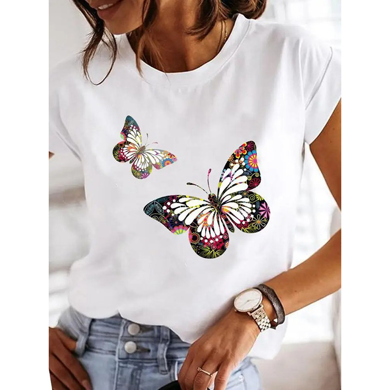 T-shirt Papillon "Duo Bohème en Fleurs"