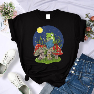 T-Shirt Grenouille Lecture | Cadeau Cottagecore | 1001abeilles