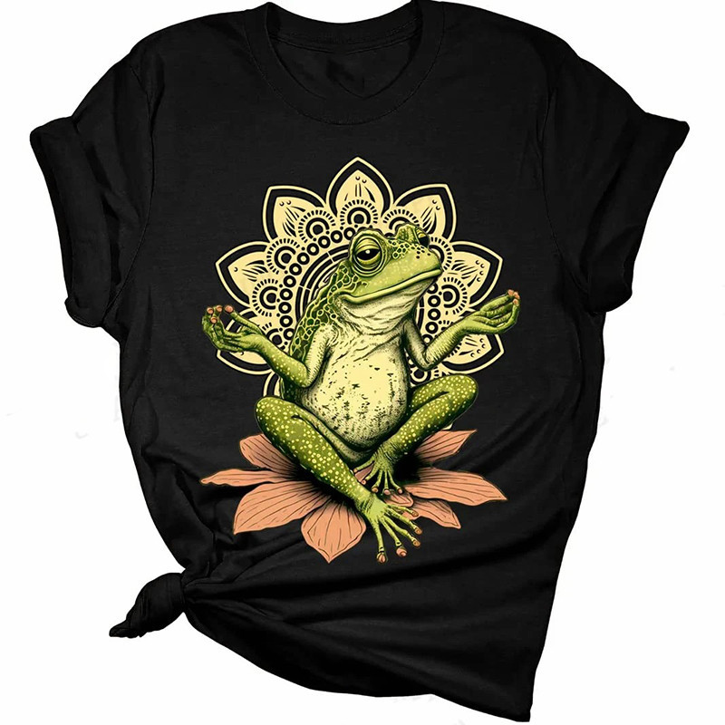 T-Shirt Grenouille Zen | T-shirt Mignon Yoga & Méditation