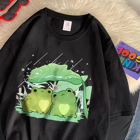 T-shirt Grenouille Mignon | Design Kawaii Pluie Douce | 1001abeilles