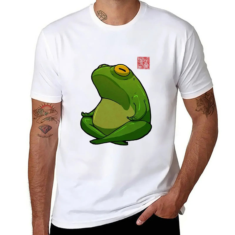 T-Shirt Grenouille Zen Yoga | Tee-Shirt Mignon Grenouille Méditation