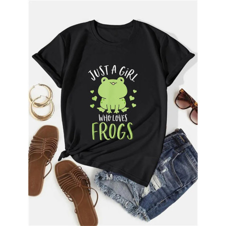 T-Shirt Grenouille Mignon pour Femme | 100% Coton Doux