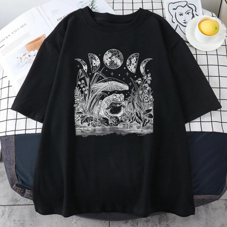 T-Shirt Grenouille Clair de Lune | Tee-Shirt Vintage Nature