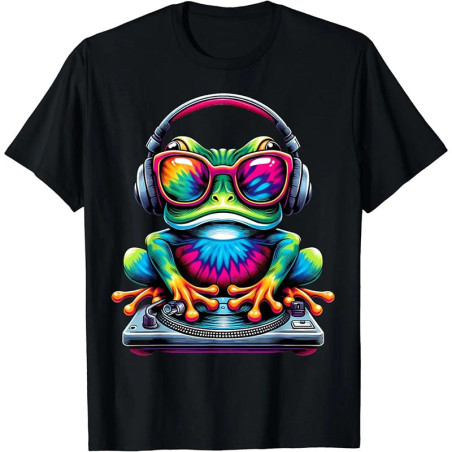 T-Shirt Grenouille DJ "MixMaster" | Musique Psychédélique