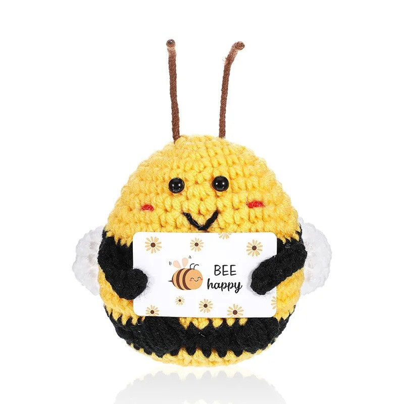 Abeille Messagère "Bee Happy" au Crochet – Cadeau Peluche Mignon