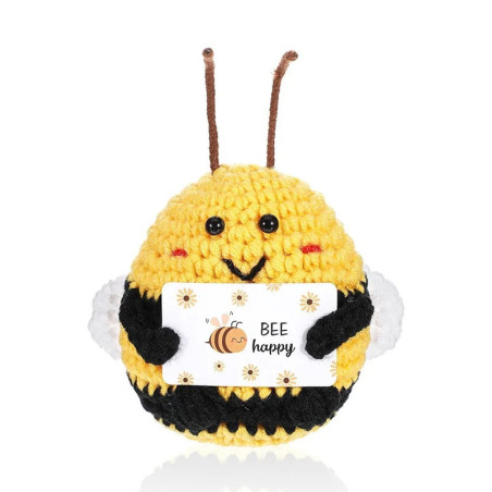 Abeille Messagère "Bee Happy" au Crochet – Cadeau Peluche Mignon