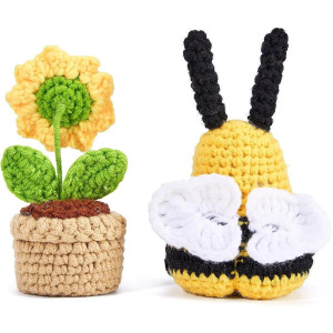 Coffret Cadeau Abeille Positive & Fleur au Crochet Fait Main