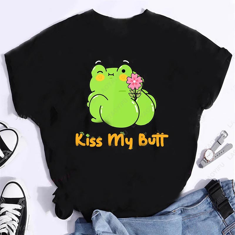 T-Shirt Grenouille Drôle "Embrasse mes Fesses" | Cadeau Original