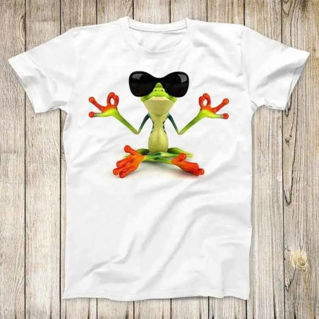 T-shirt Grenouille Zen Attitude avec Lunettes