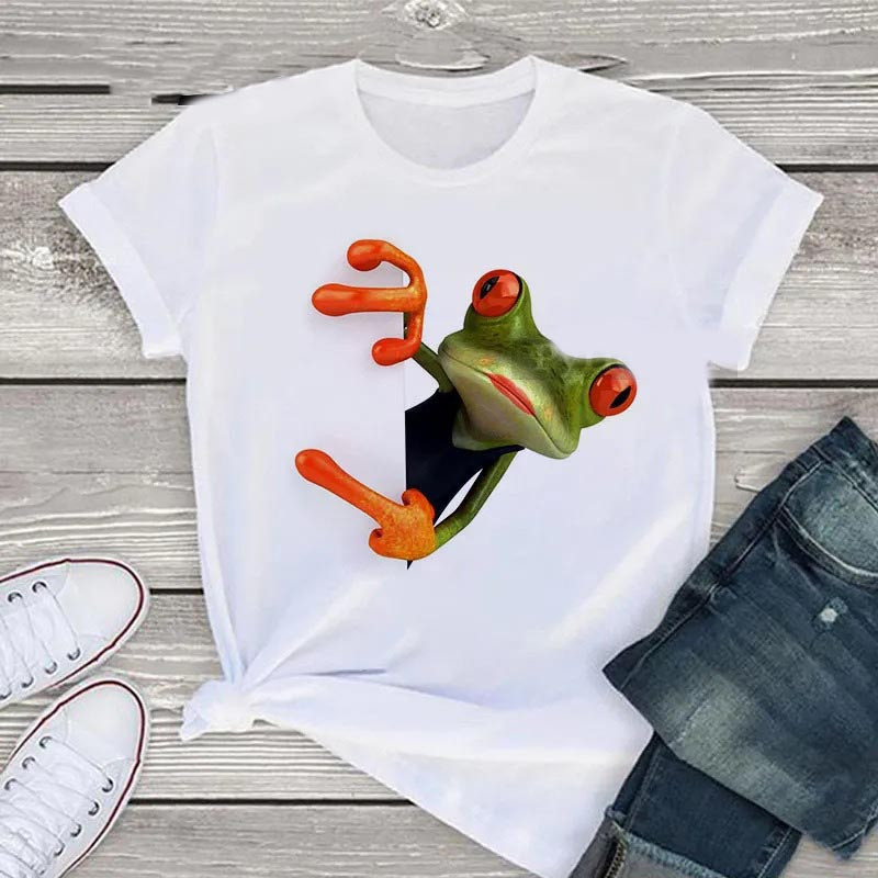T-shirt Grenouille Curieuse – Coup d’Œil Malicieux