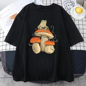 T-shirt Mignon Grenouille sur Champignon | Cadeau Forêt