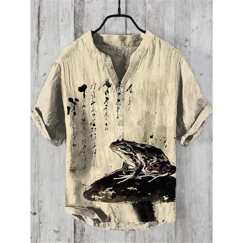 T-shirt Calligraphie Japonaise Grenouille Zen