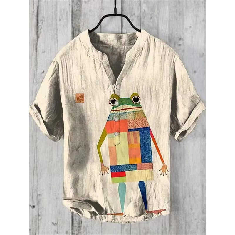 T-shirt Artistique Grenouille - T-shirt Patchwork Pop Moderne