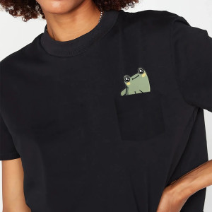 T-shirt Drôle Grenouille Espiègle | T-shirt Mignon Poche Coucou