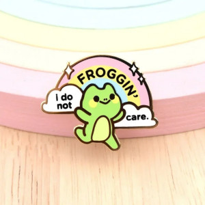 Pin's Émaillé Grenouille 'Froggin' I Don't Care'