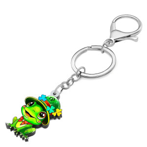 St. Patrick's Day Frog Keychain | Lucky Clover Gift | 1001bees
