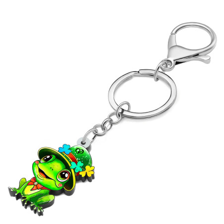 St. Patrick's Day Frog Keychain | Lucky Clover Gift | 1001bees