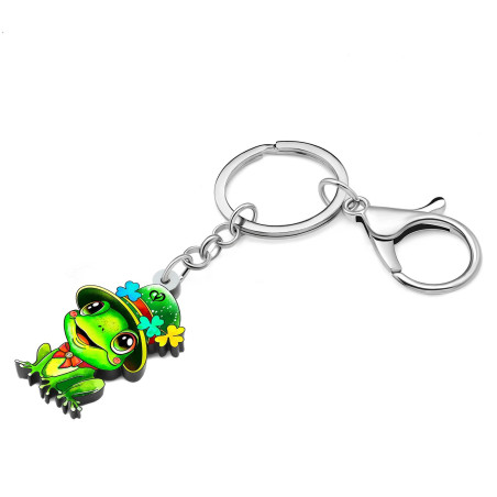 Porte-clés Grenouille Saint-Patrick | Cadeau Trèfle | 1001abeilles
