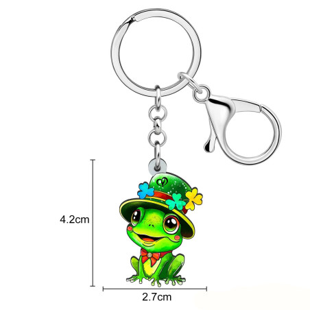 St. Patrick's Day Frog Keychain | Lucky Clover Gift | 1001bees