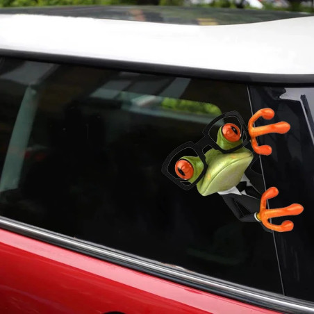 Sticker Grenouille Espiègle | Autocollant Drôle Voiture & PC