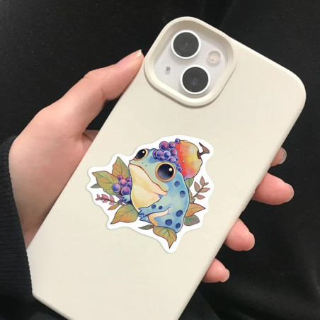 Cute Pastel Frog Stickers | 50 Kawaii Watercolor Decals