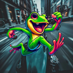 Cute Flash Frog Sticker | Funny Waterproof Vinyl Decal