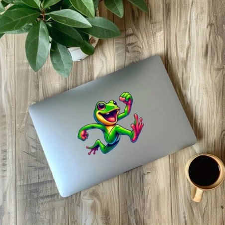 Cute Flash Frog Sticker | Funny Waterproof Vinyl Decal