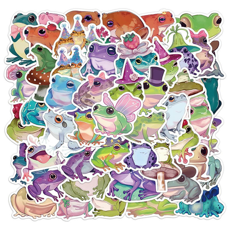Cute Fairy Frog Stickers | 50 Pcs Magical Vinyl Decals