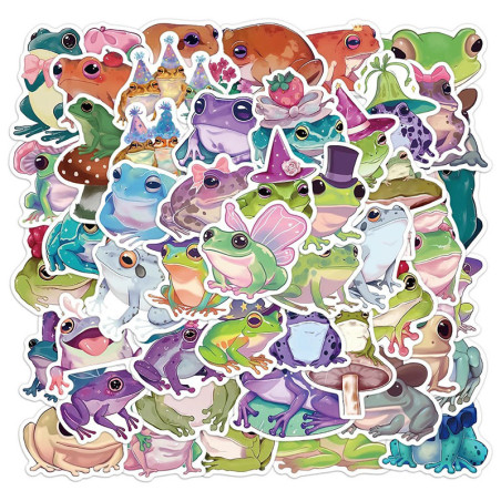 Cute Fairy Frog Stickers | 50 Pcs Magical Vinyl Decals