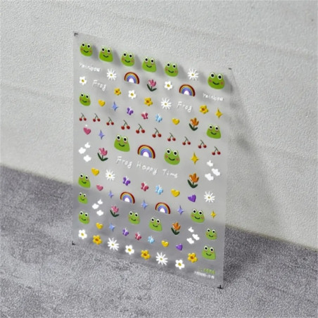 Happy Time 3D Frog Stickers | Cute Kawaii Puffy Sticker Sheet