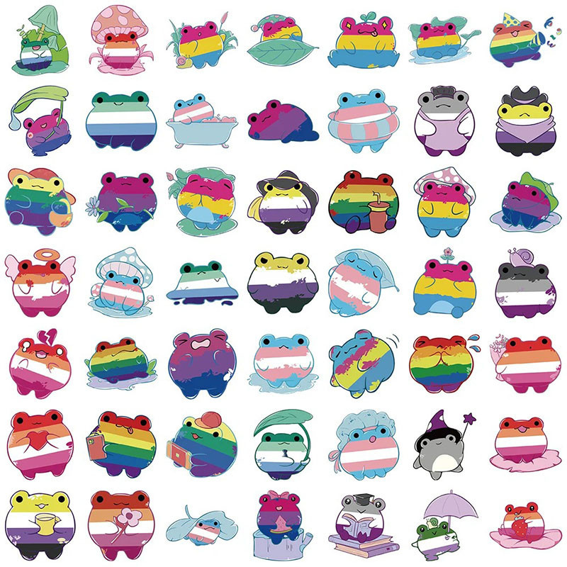 Stickers Grenouille Arc-en-ciel | Fierté LGBTQ+ - Lot de 50