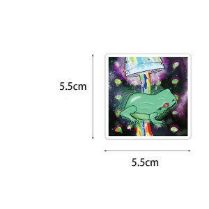 Psychedelic Frog Stickers | Trippy & Neon Decals – 50 Pack