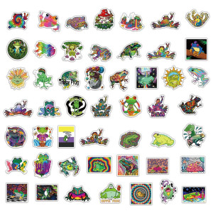 Stickers Grenouille Psychédélique | Lot de 50 Trippy & Néon