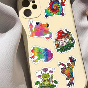 Psychedelic Frog Stickers | Trippy & Neon Decals – 50 Pack