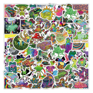 Stickers Grenouille Psychédélique | Lot de 50 Trippy & Néon