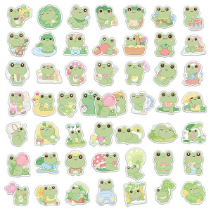 Stickers Grenouille Kawaii | Lot de 50 Autocollants Mignons & Zen