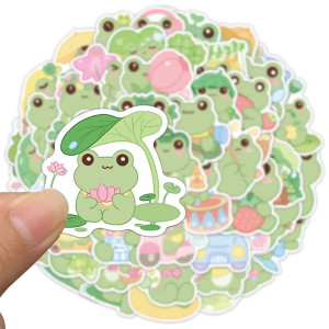 Stickers Grenouille Kawaii | Lot de 50 Autocollants Mignons & Zen