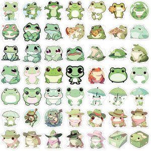Stickers Grenouille Kawaii | Lot de 46 Autocollants Étanche
