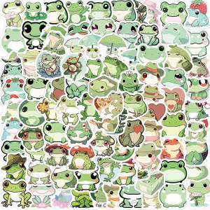 Cute Cartoon Frog Stickers | Pack of 46 Waterproof Decals