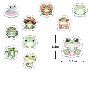 Stickers Grenouille Mignons – Rouleau de 500 Autocollants Kawaii