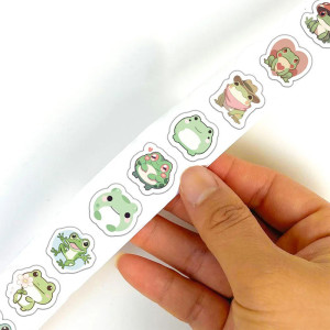 Cute Frog Stickers – Roll of 500 Adorable Kawaii Decals