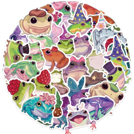 Lot de 50 Stickers Grenouille Magique & Mignonne | 1001 Abeilles