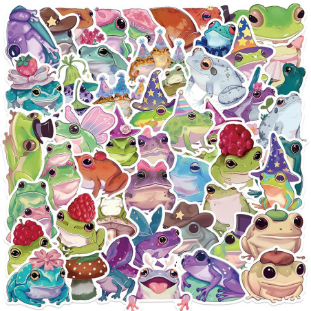 Lot de 50 Stickers Grenouille Magique & Mignonne | 1001 Abeilles