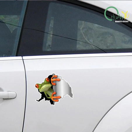 Stickers Grenouille 3D (Lot de 2) | Autocollant Auto & Mur