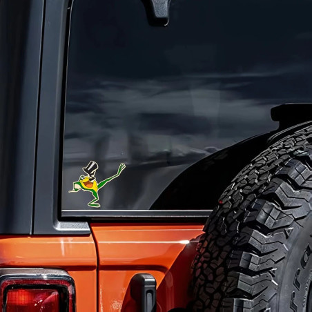 Funny Showman Frog Sticker | Cute Vintage Vinyl Decal Gift