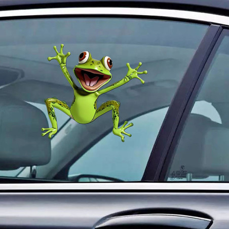 Cute Green Frog Sticker | Funny 5.5" Decal for Car & Laptop