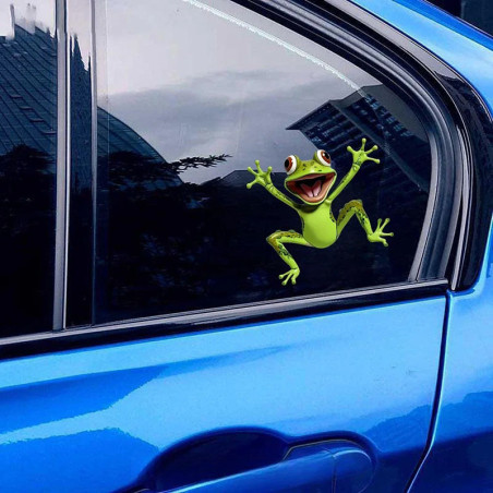 Cute Green Frog Sticker | Funny 5.5" Decal for Car & Laptop