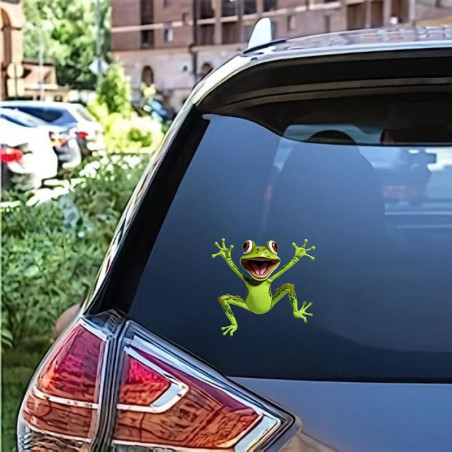 Sticker Rana Verde – Pegatina Divertida 14x14 cm para Coche