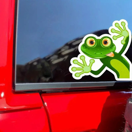 Sticker Grenouille Drôle | Autocollant Vinyle Mignon & Étanche
