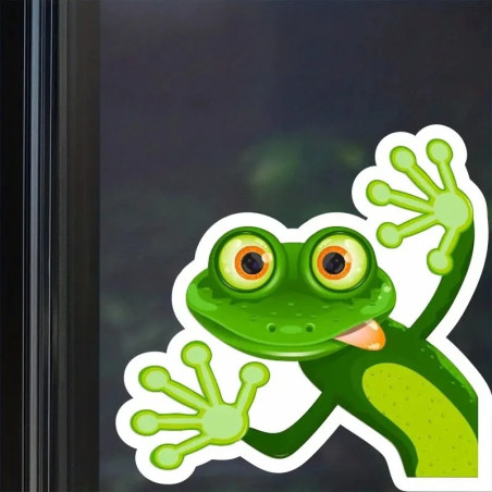 Sticker Grenouille Drôle | Autocollant Vinyle Mignon & Étanche